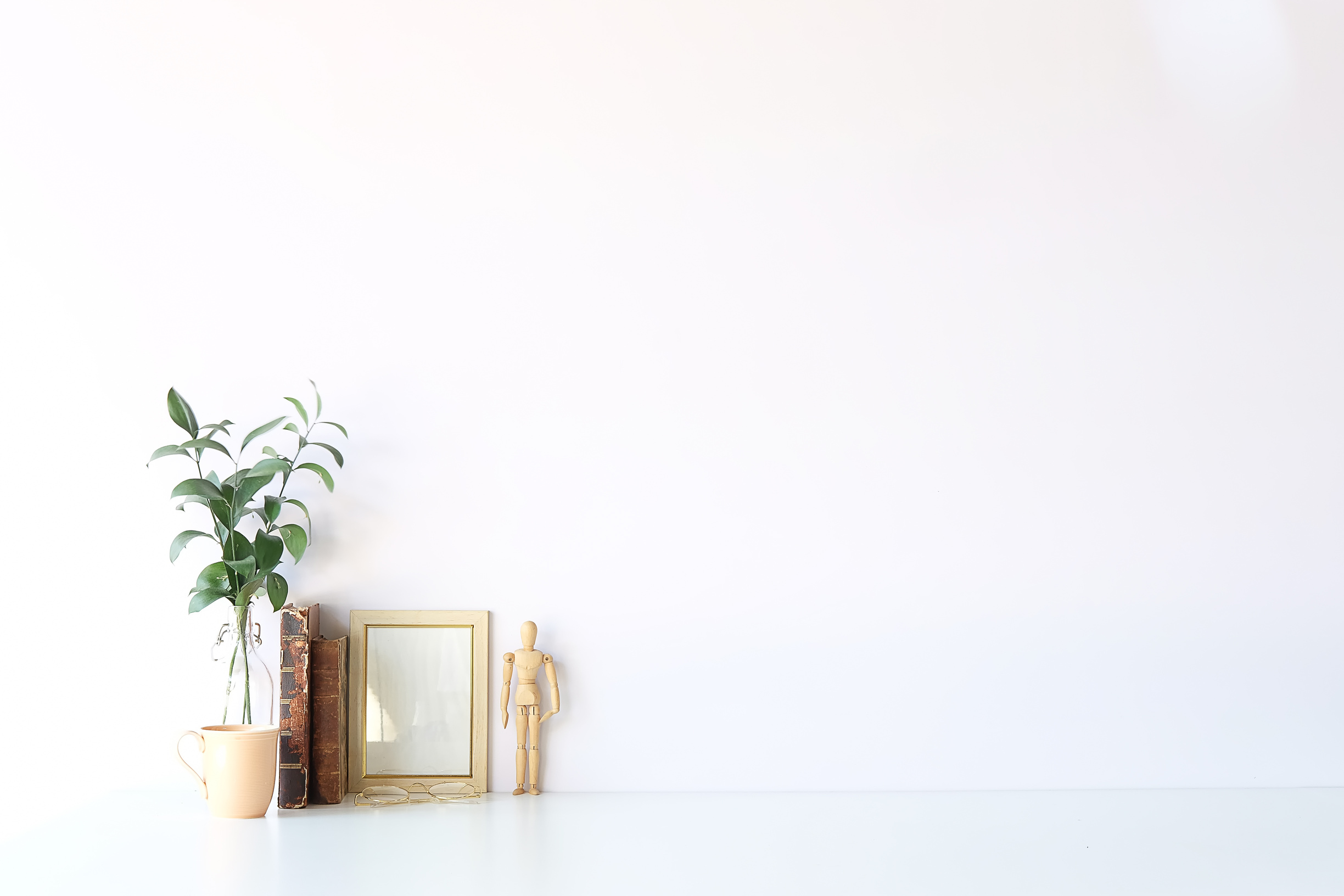 Workspace Desk with Frame Mockup